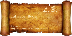 Lakatos Buda névjegykártya